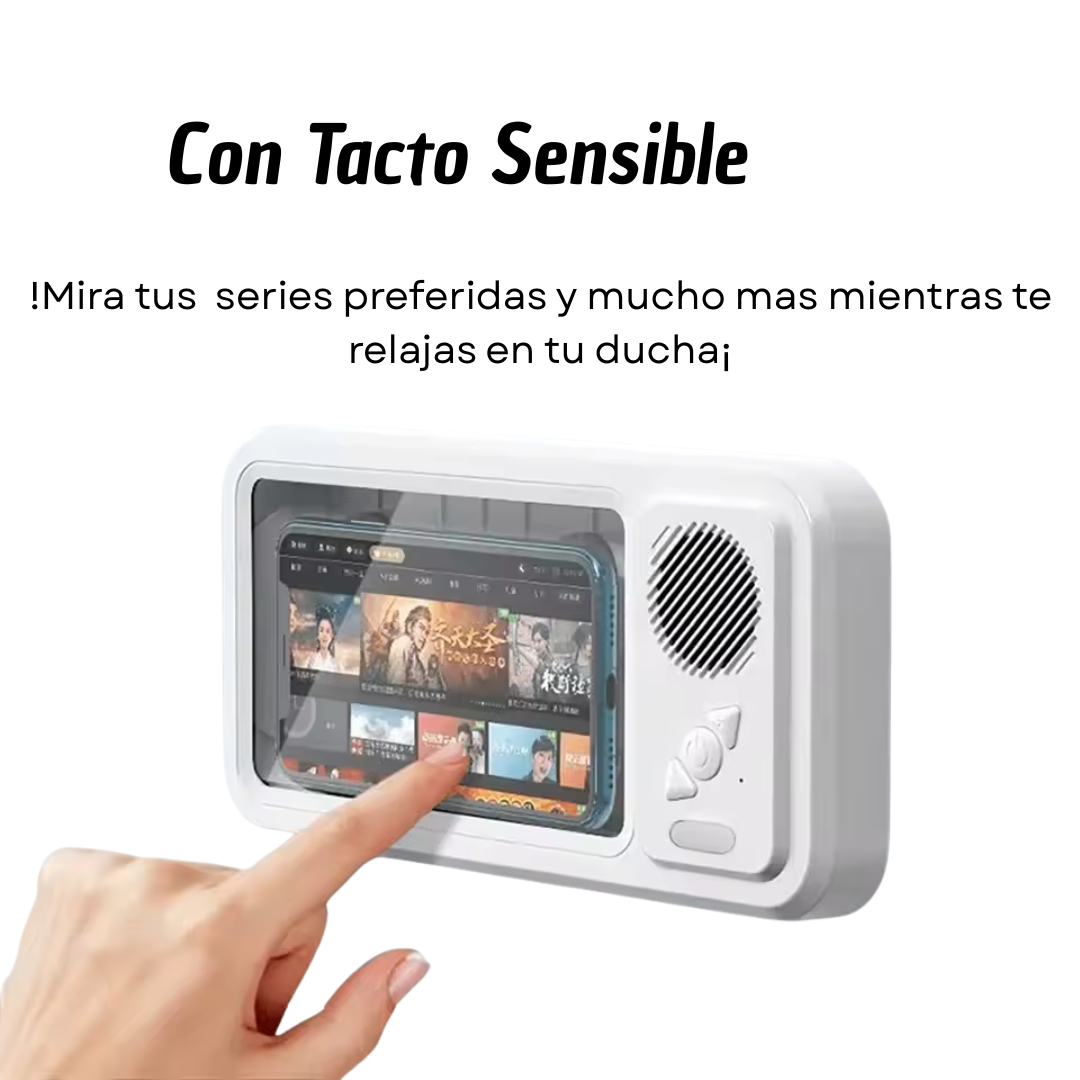Soporte para telefono de ducha con altavoz